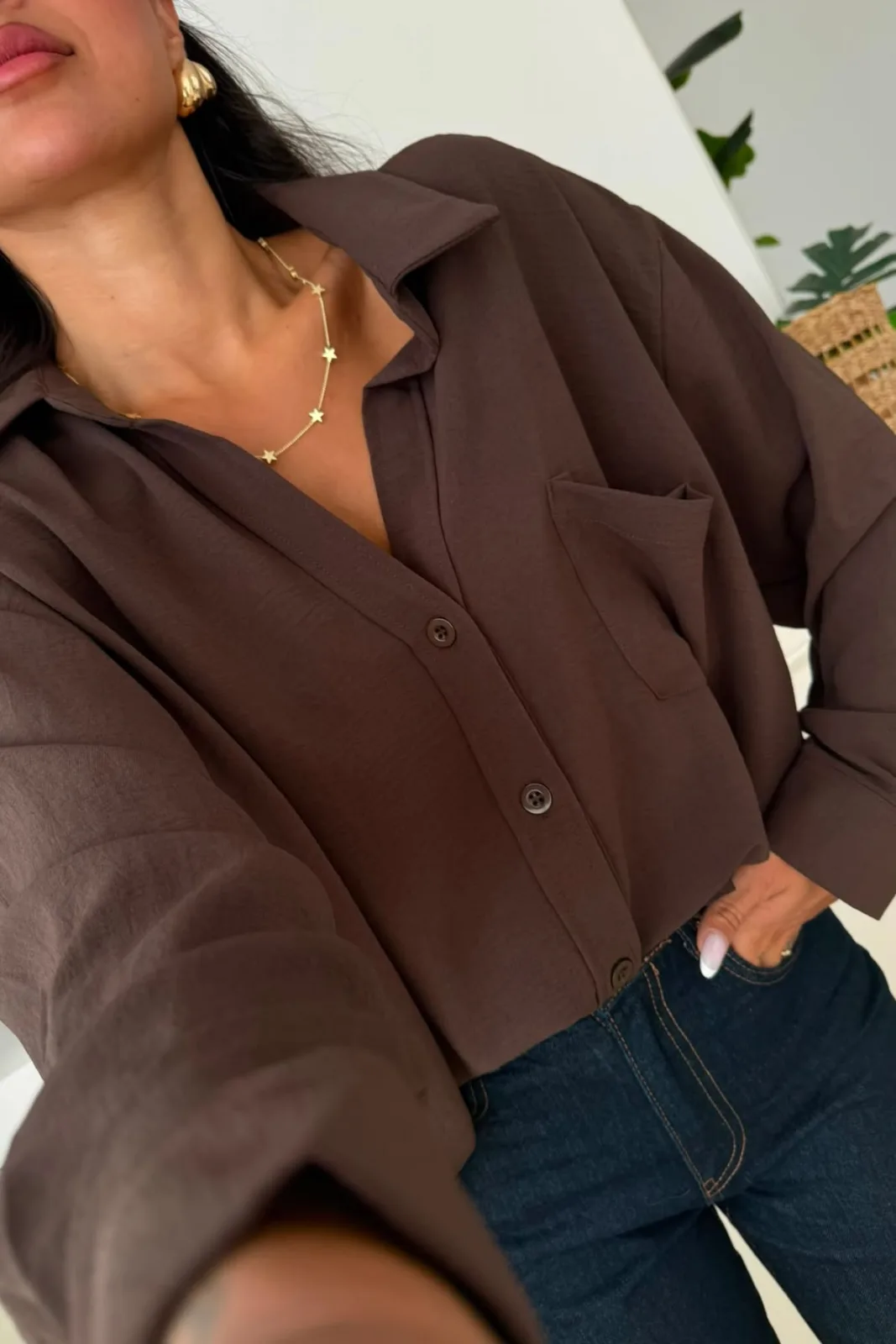 Ayrobin Oversize Cepli Gömlek 