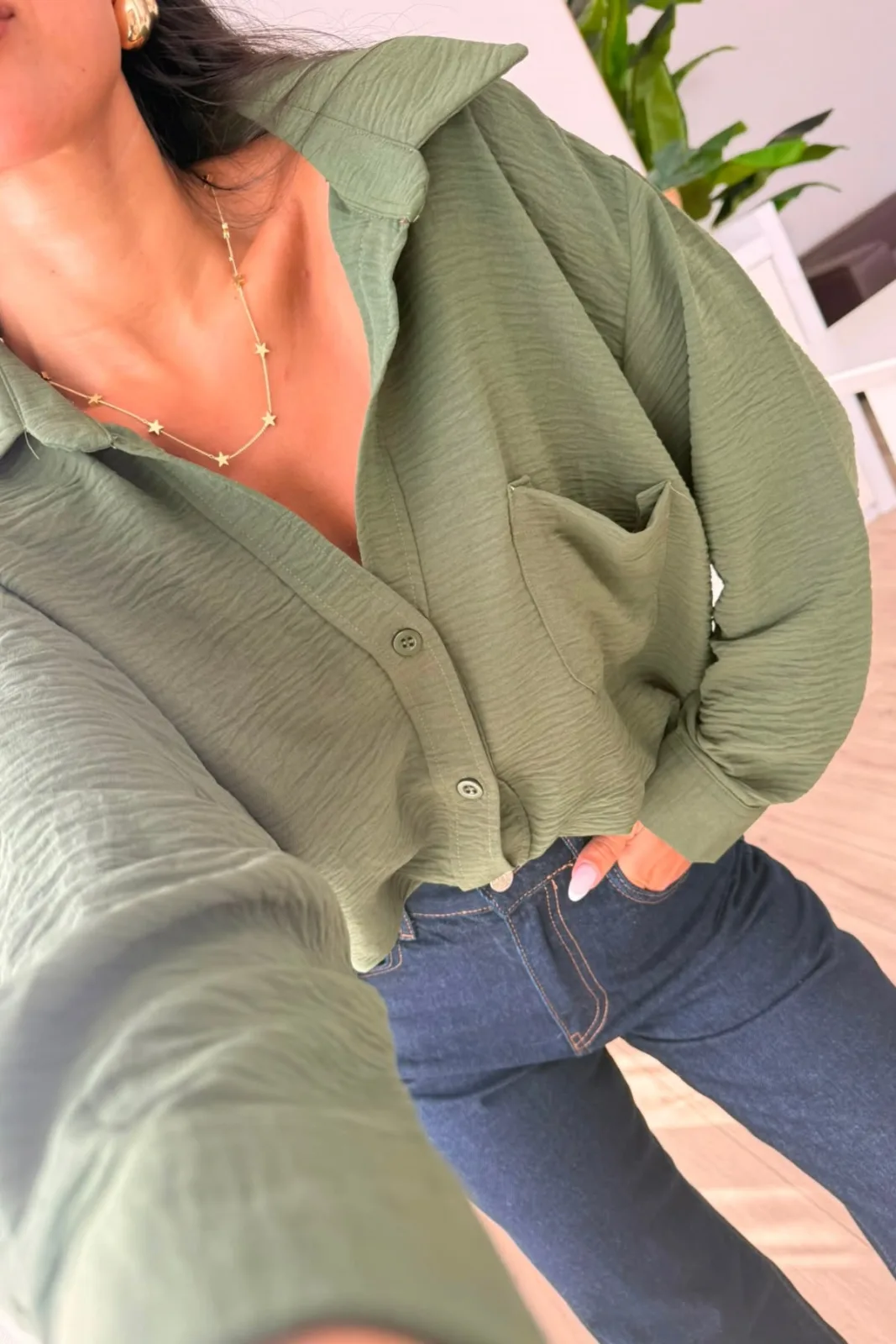 Ayrobin Oversize Cepli Gömlek 