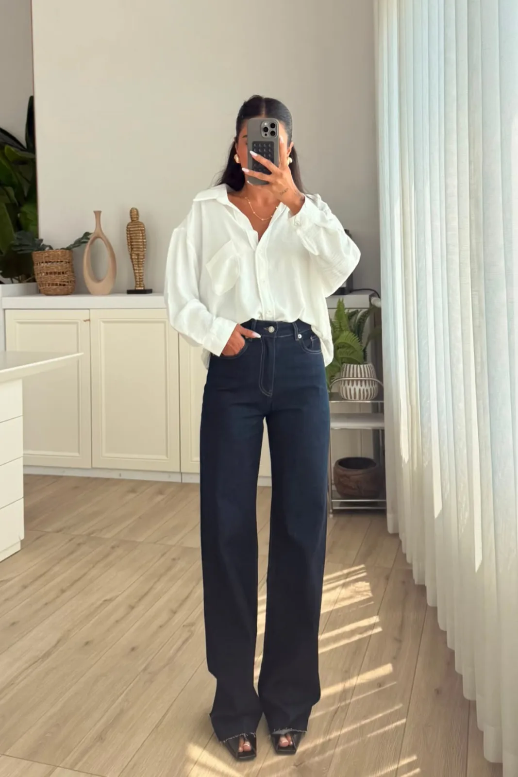 Ff Kesik Paça Dark Blue Jean 