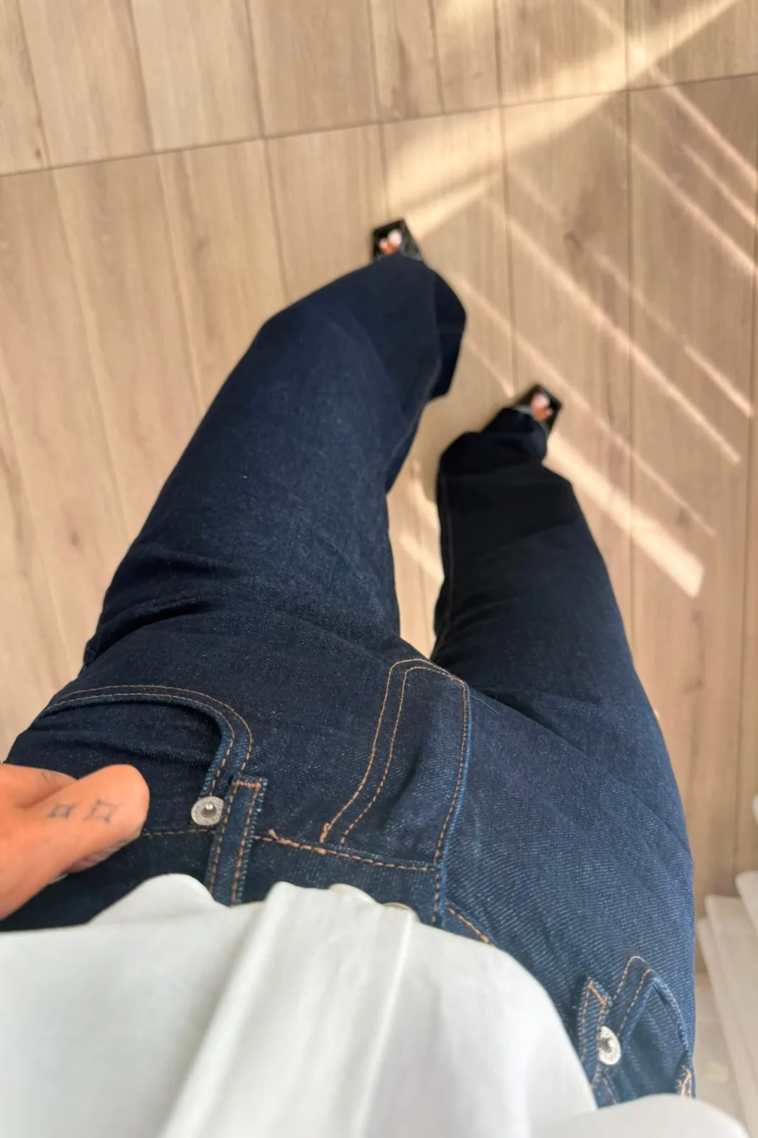Ff Kesik Paça Dark Blue Jean 