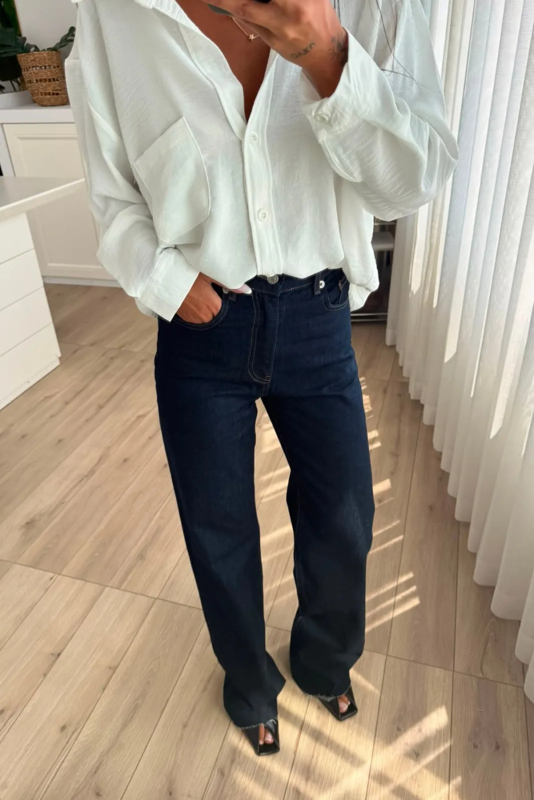 Ff Kesik Paça Dark Blue Jean 