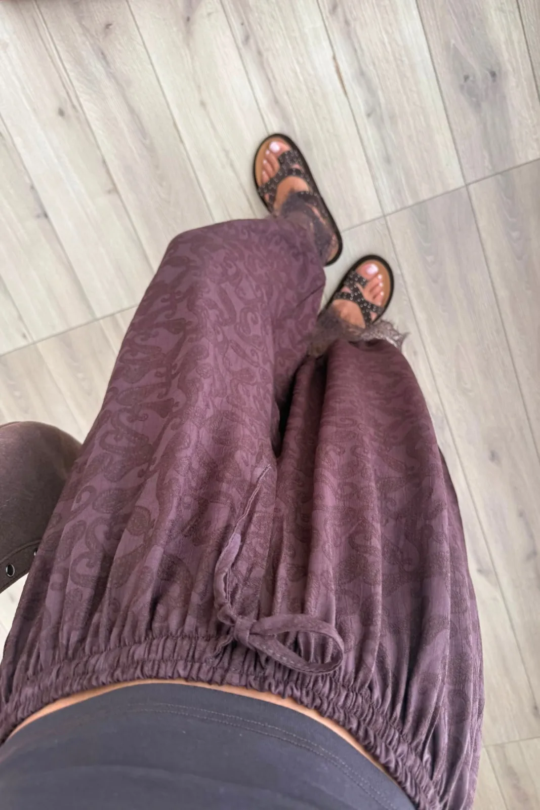 Paçası Dantelli Şalvar Pantolon