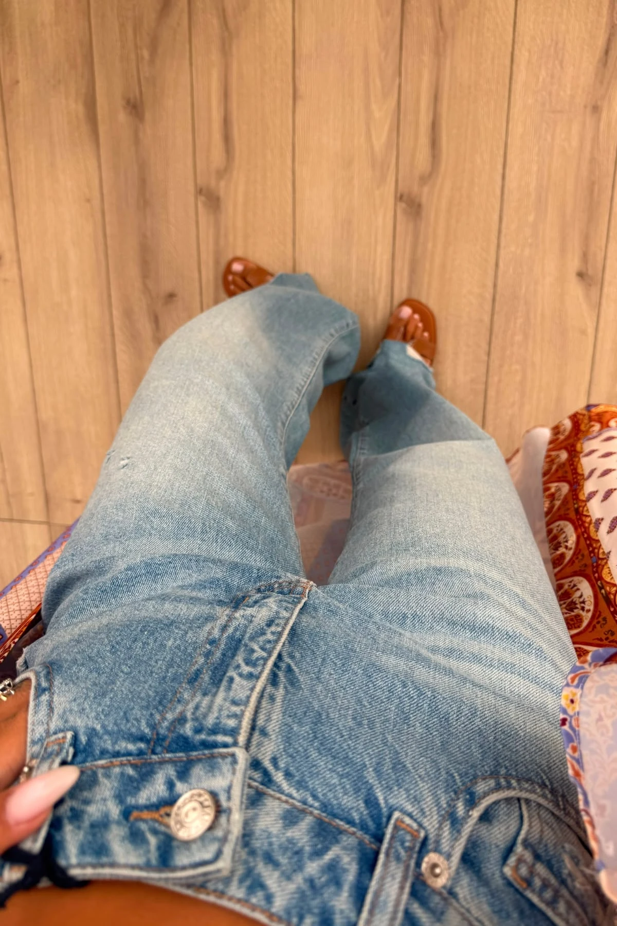 Paçası Kesik Wide Leg Mavi Jean 