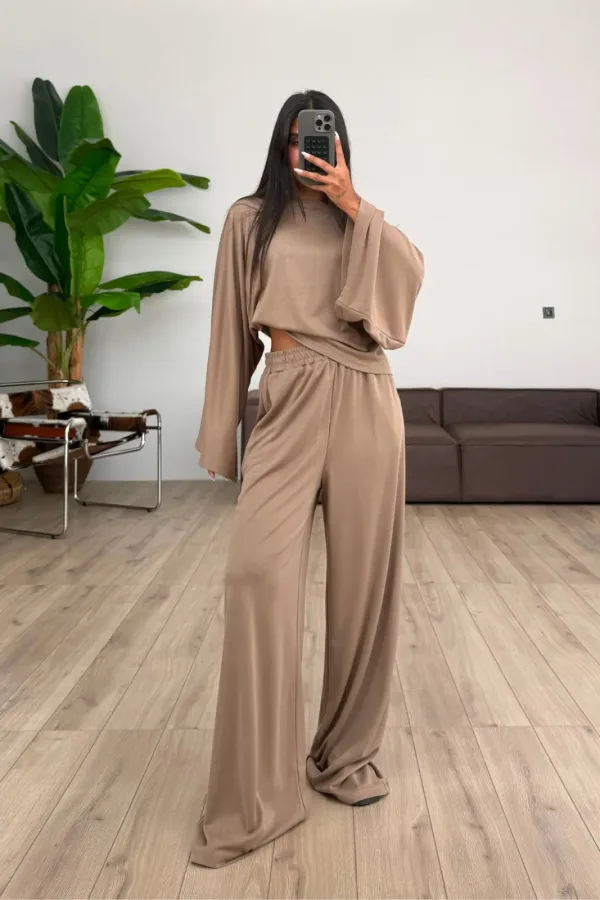 St Yarasa Kollu Bluz Pantolon Takım