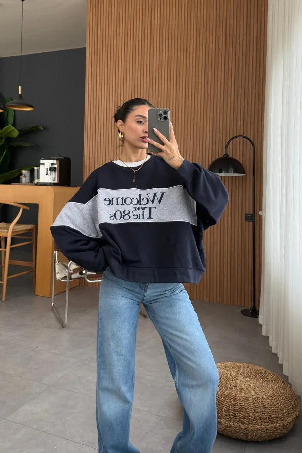 The 80’s Lacivert Sweat