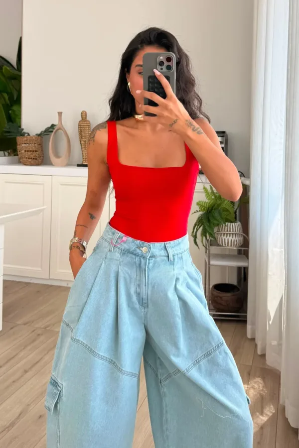 Kalın Askılı Soft Touch Bodysuit 