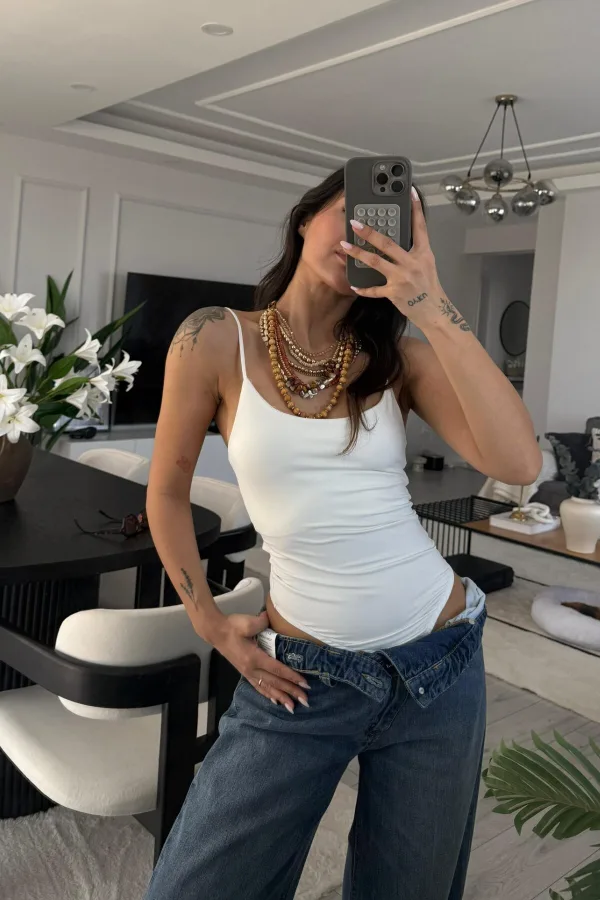 Soft Touch Beyaz Bodysuit