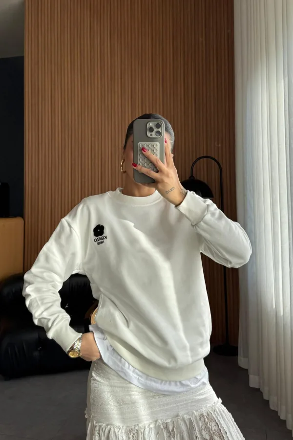Papatya Logo Beyaz Sweat