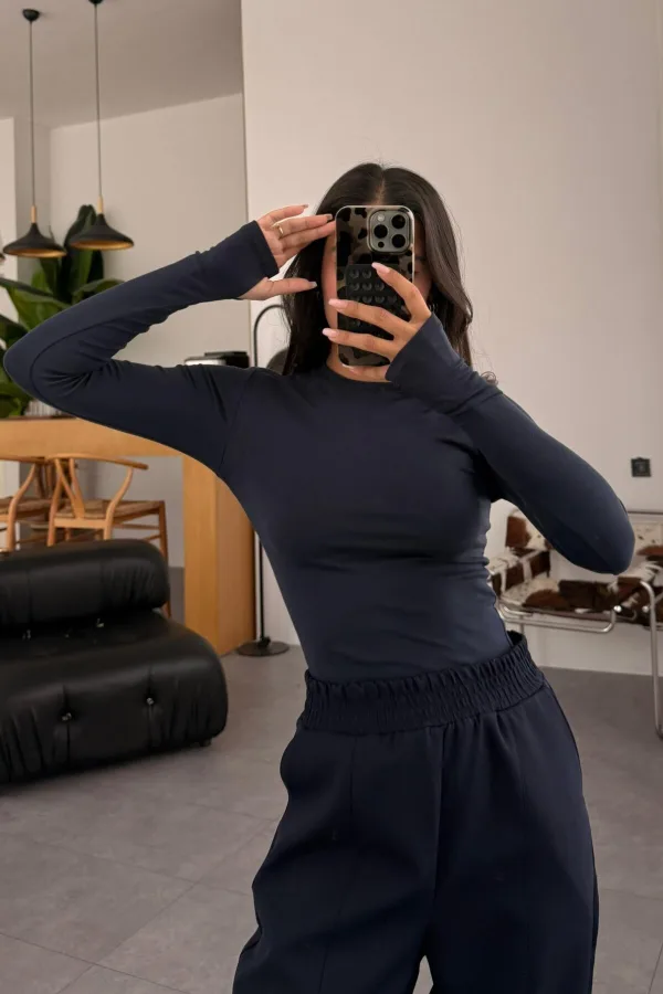 RM Parmak Geçmeli Body Lacivert