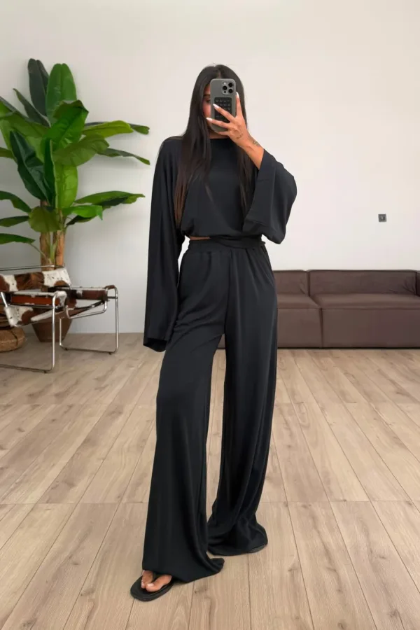 St Yarasa Kollu Bluz Pantolon Takım