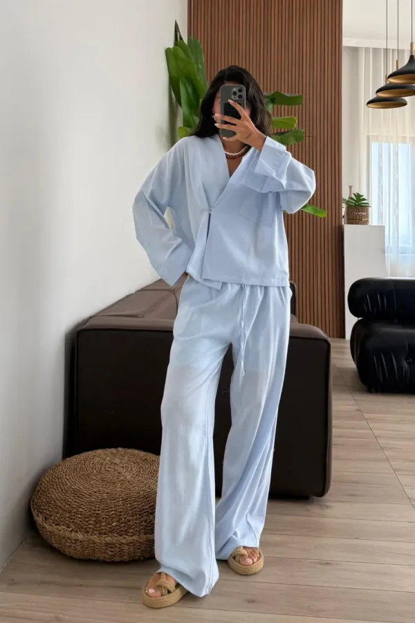 Tek Düğmeli Gömlek Pantolon Takım