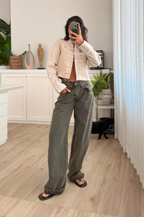 Gr Wide Leg Eskitme Jean 