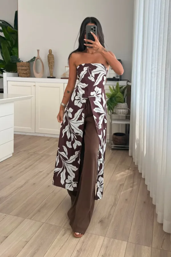 Desenli Tunik Pantolon Takım