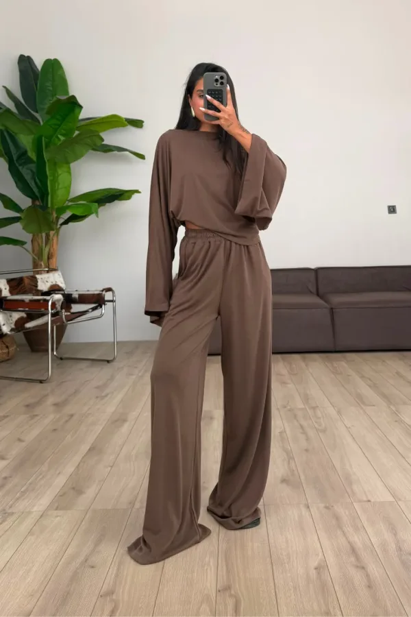 St Yarasa Kollu Bluz Pantolon Takım