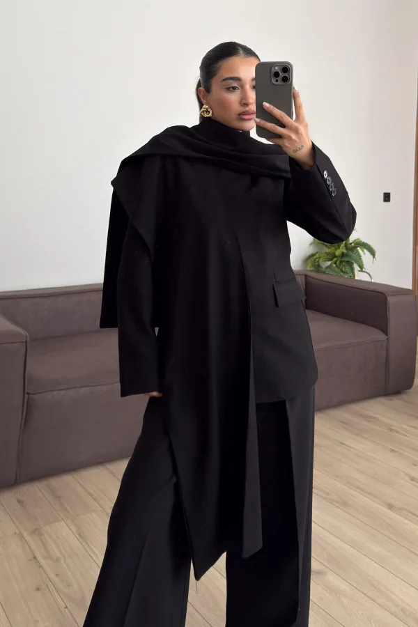 Bonita Şallı Ceket Siyah