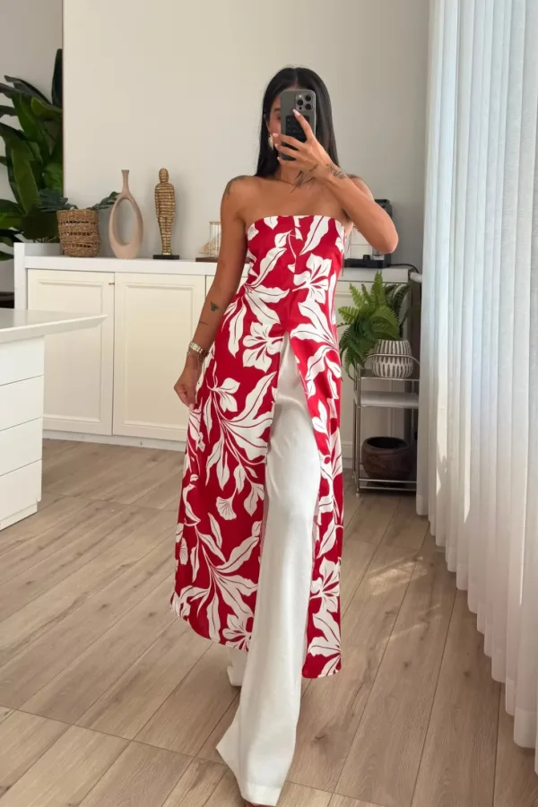 Desenli Tunik Pantolon Takım