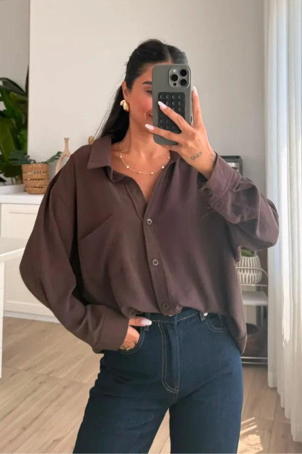 Ayrobin Oversize Cepli Gömlek 