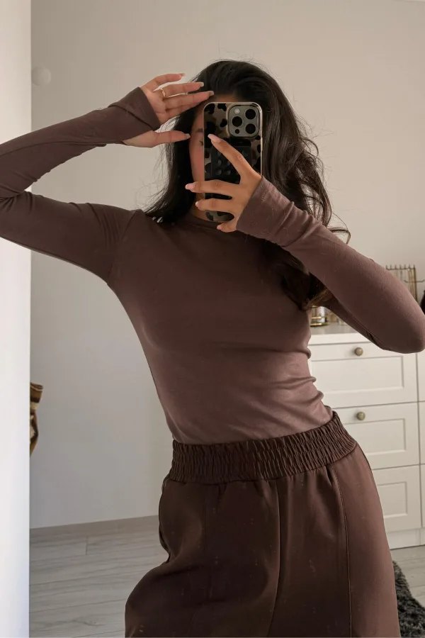 RM Parmak Geçmeli Body Kahverengi